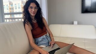 The horny stepbrother wants to see the slim girl naked