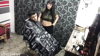 Busty Argentine babe fucked in the barbershop - Almasexy