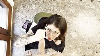 A gamer girl with a pretty face gets horny while playing and shows her skills