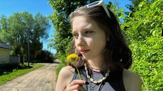 A handsome guy hooked a cute Ukrainian girl and fucked her on the same day