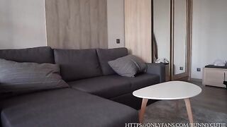 Man fucks his stepmom while wife watches outside the window