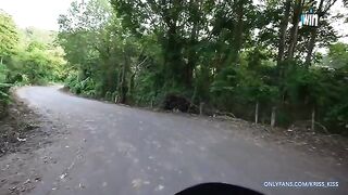 The first sex on the motorbike with a stranger in jungle