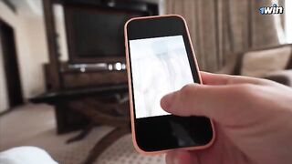 Guy spies on babe in the shower and threatens to tell parents