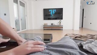 My stepsister services my big cock when my parents aren’t around