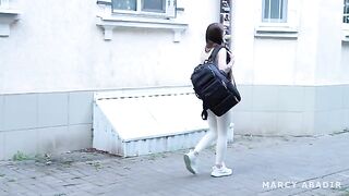 A cute girl gets fucked by a stranger in the hostel