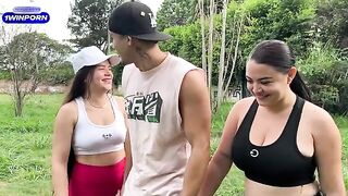 A guy shot a commercial in the park with three sexy girlfriends