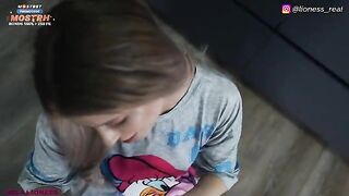A good morning blowjob is enough for your stepsister to forget about coffee