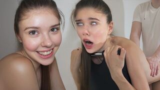 The guy gently fucked the girl and made a mess inside