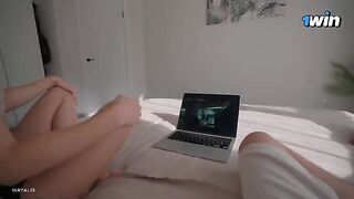 I was going to watch a series with my step sister, but we ended up getting intimate instead