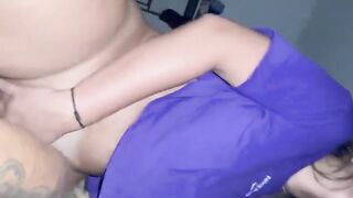 The hot blonde babe is riding the gifted Bahian guy's cock with great pleasure