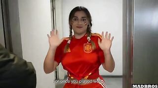 A Spanish supporter got her ass pounded in the parking lot