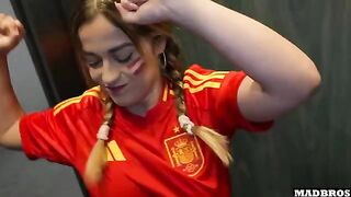 A Spanish supporter got her ass pounded in the parking lot