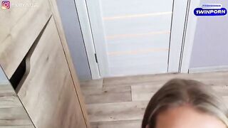 The cutie is trying on new underwear and gets fucked in the bedroom