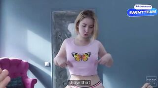 Pervert stepdad fucks his stepdaughter in the mouth for being a bad whore