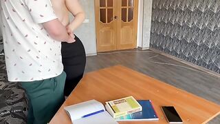 A hot MILF teacher has sex with her young student