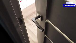 I spied on my stepsister, she saw me and gave me a blowjob