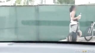 The young guy has sex with two whores in the car with friends