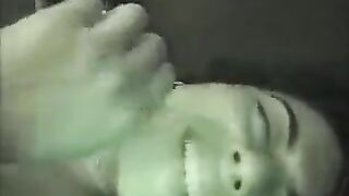 A hot brunette has sex at home and makes a cum shot