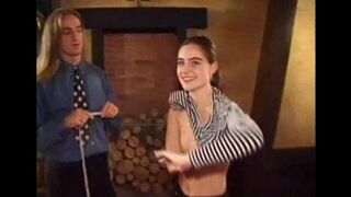 Girl with a big bush masturbating her pussy