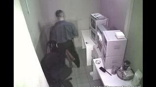 The camera with a hidden recorder has captured sex in the office