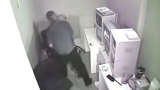 The camera with a hidden recorder has captured sex in the office