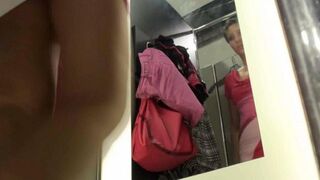 A peeping tom filmed a girl undressing in the locker room of the shop