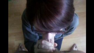 Babe sank to the floor and began to suck a long dick, showcasing her skills in a way that echoes the intense passion often seen in homemade videos featuring raw, unscripted encounters