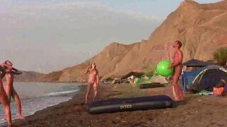 A badminton game in nude play is very exciting