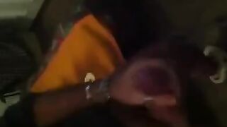 The guy masturbates in front of the mirror, capturing every moment