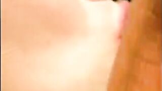 A man came out of the pool and his girlfriend received a cumshot on her face