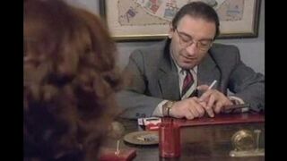 A 50-year-old man fucked a young student on the table in a steamy encounter