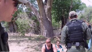The soldier got a blowjob from an aged granny