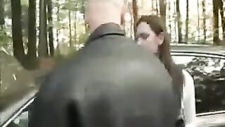 A man picked up a girl and fucked her on the car bonnet