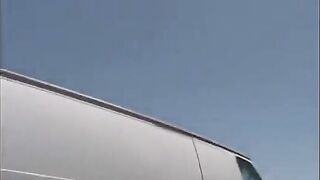 The girl was caught during a red light, the guys took her to the car