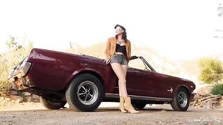 Two lesbians with retro style and perfect ass fuck each other