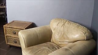 A wife got a little excited and started to pounce on her husband