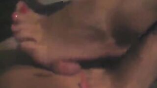 The man masturbates his cum with his hand until he is finished