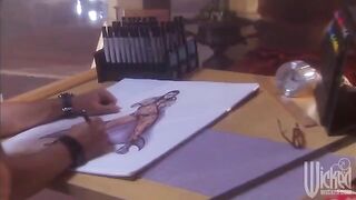 A man caught his wife with a gorgeous mistress wearing glasses