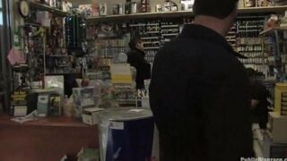 A girl was fucked hard in a store, and it was all caught on camera