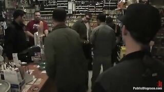 A girl was fucked hard in a store, and it was all caught on camera