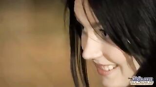 A young girl is having fun with an older man, exploring new sensations