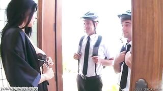 A girl was fucked by Jehovah’s Witnesses in a steamy encounter
