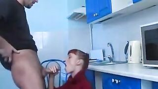 A drunk girl was throwing up in the kitchen of her neighbor