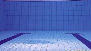 Babe Helen has a swimming session in the pool