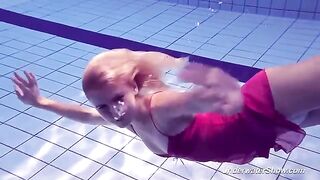Babe Helen has a swimming session in the pool
