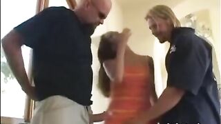 Insatiable whore Jenna Haze fucks with two guys in an intense threesome