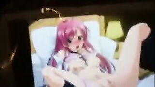 Hentai guy was jerking off with his favorite hentai films