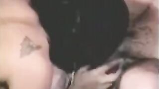 The guy is having fun with a strapon and another girl who fingers him