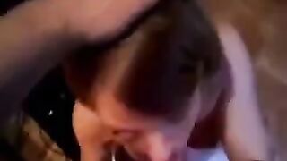 A blowjob turned into an unexpected hot finish for her, wow!