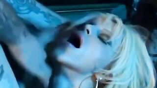 Girl in a corset and stockings, big tits, fucked deep and hard
